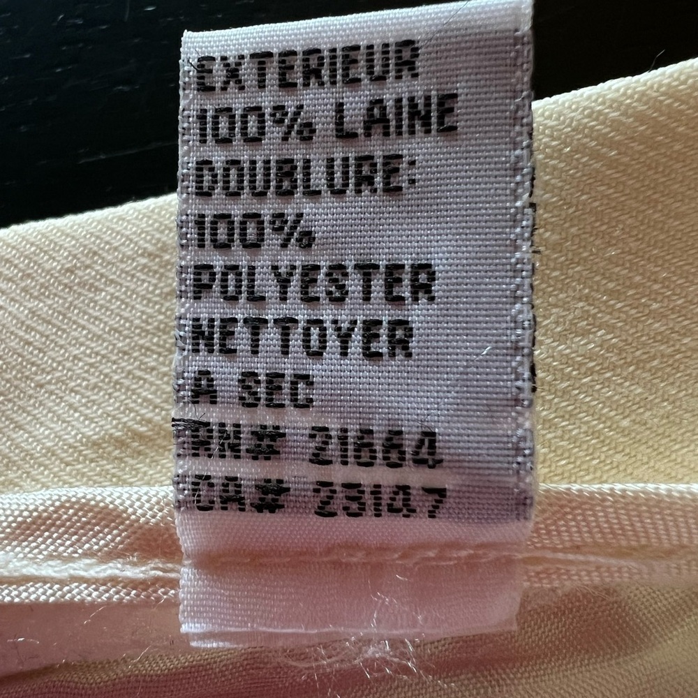 Talbot’s Wool Crepe Size 4 Petite Cream/Butter 100% Wool Trouser - Picture 8 of 10